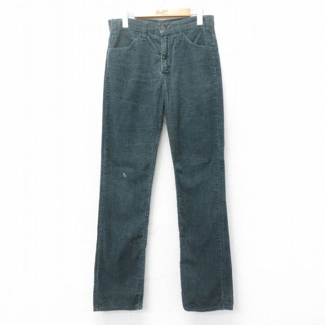 【20%OFF】W29★古着 リーバイス Levis 519 コーデュロイ パンツ メンズ 80年代 80s タロン 緑 グリーン 【spe】 25feb18 中古 ボトムス ロング