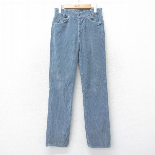 W29★古着 リーバイス Levis 709 コーデュロイ パンツ メンズ 80年代 80s 太畝 薄紺 ネイビー 25feb18 中古 ボトムス ロング