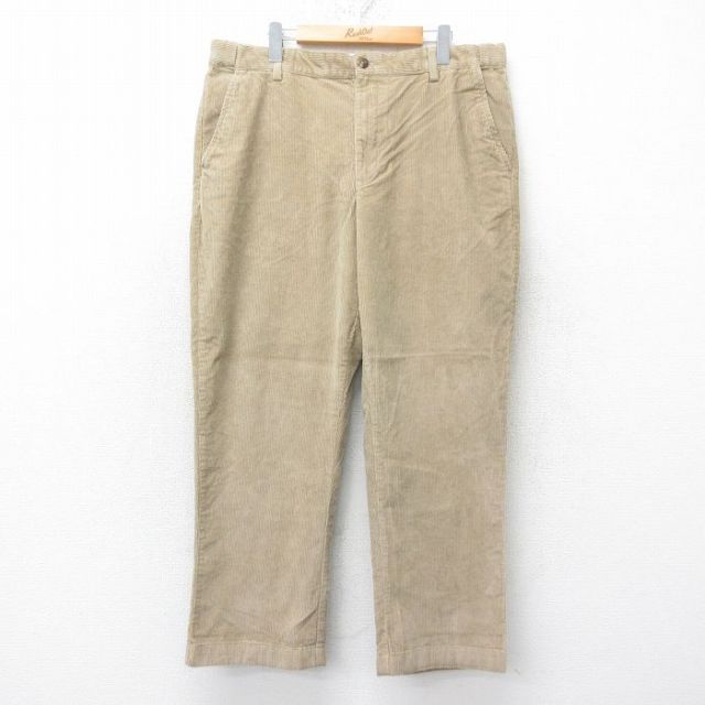 W37★古着 エルエルビーン LLBEAN コーデュロイ パンツ メンズ 00年代 00s 太畝 ベージュ カーキ 25feb18 中古 ボトムス ロング
