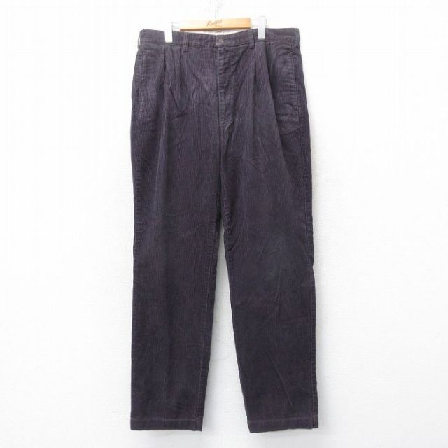 W35★古着 ラルフローレン Ralph Lauren ブランド コーデュロイ パンツ メンズ 90年代 90s 太畝 コットン 紫系 パープル 25feb18 中古 ボトムス ロング