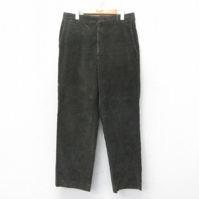W33★古着 エルエルビーン LLBEAN コーデュロイ パンツ メンズ 90年代 90s 太畝 濃緑 グリーン 25feb18 中古 ボトムス ロング
