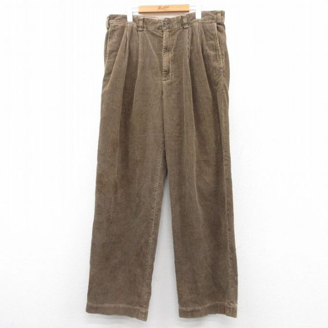 W36★古着 アバクロンビー Abercrombie&fitch コーデュロイ パンツ メンズ 90年代 90s 太畝 茶 ブラウン 25feb22 中古 ボトムス ロング