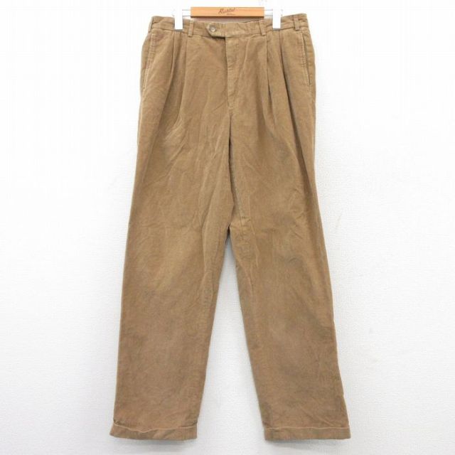 【50%OFF】W34★古着 コーデュロイ パンツ メンズ 80年代 80s タロン ベージュ カーキ 25feb22 中古 ボトムス ロング
