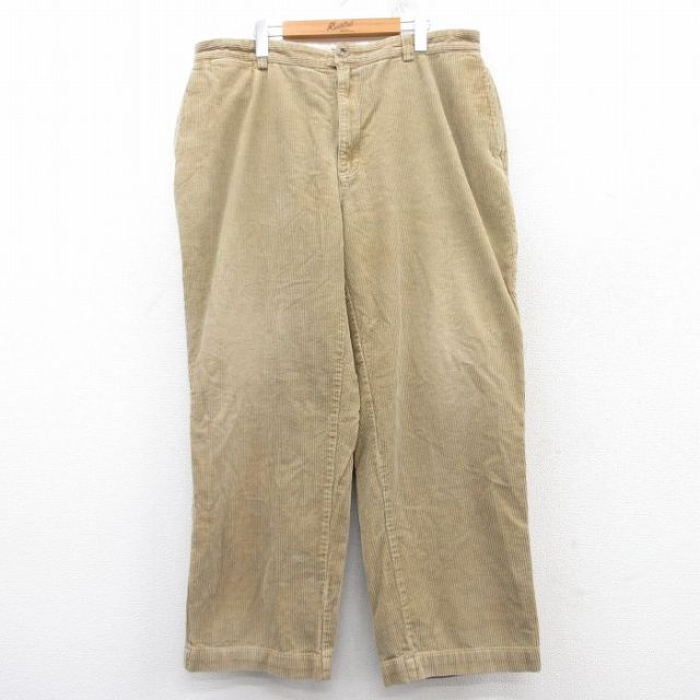 W40★古着 ラルフローレン Ralph Lauren ブランド コーデュロイ パンツ メンズ 太畝 大きいサイズ コットン ベージュ カーキ 【spe】 25feb22 中古 ボトムス ロング