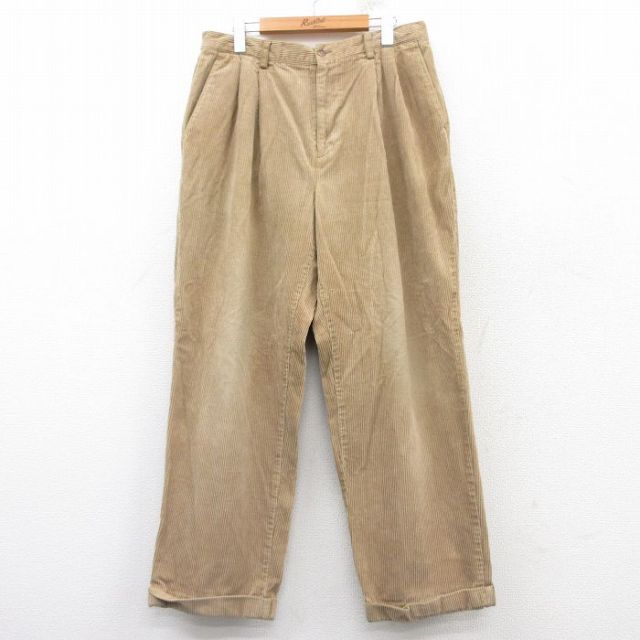【50%OFF】W34★古着 ギャップ GAP コーデュロイ パンツ メンズ 00年代 00s 太畝 ベージュ カーキ 25feb22 中古 ボトムス ロング