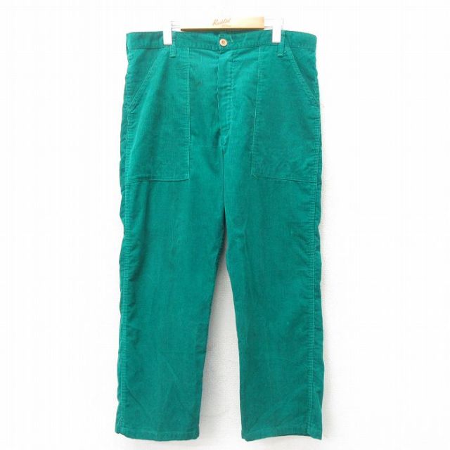 W37★古着 コーデュロイ ベイカー パンツ メンズ 80年代 80s USA製 緑 グリーン 25feb25 中古 ボトムス ロング