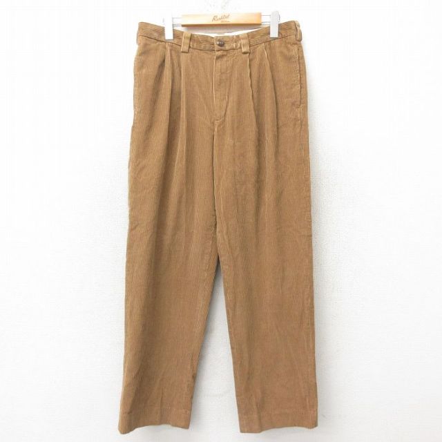 W33★古着 エルエルビーン LLBEAN コーデュロイ パンツ メンズ 00年代 00s 太畝 コットン 茶 ブラウン 25feb25 中古 ボトムス ロング