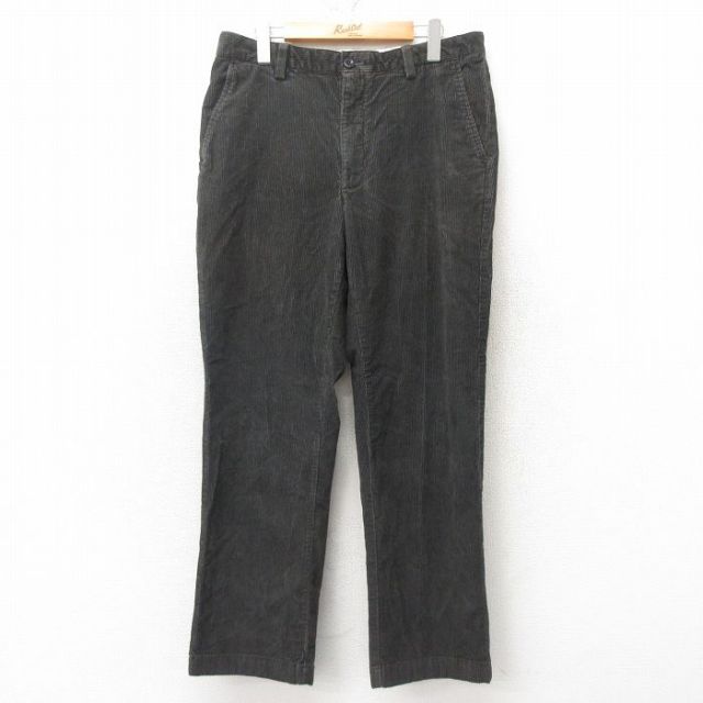W34★古着 エルエルビーン LLBEAN コーデュロイ パンツ メンズ 00年代 00s 黒系 ブラック 25feb25 中古 ボトムス ロング