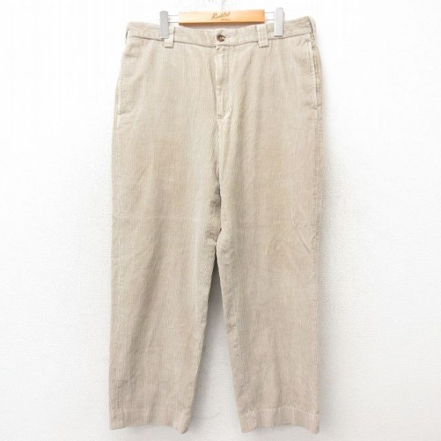 W35★古着 エルエルビーン LLBEAN コーデュロイ パンツ メンズ 00年代 00s 太畝 コットン ベージュ カーキ 25feb25 中古 ボトムス ロング