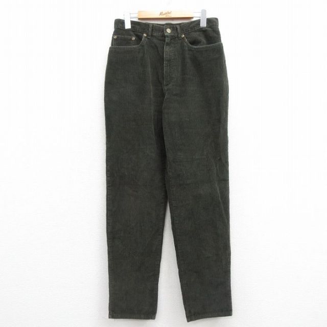 W30★古着 エルエルビーン LLBEAN コーデュロイ パンツ メンズ 90年代 90s 太畝 濃緑 グリーン 25feb27 中古 ボトムス ロング