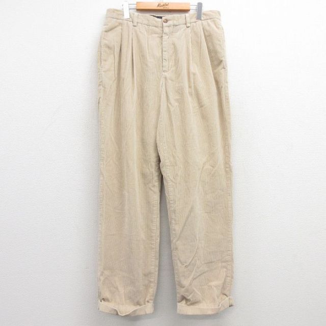 【50%OFF】W34★古着 トミーヒルフィガー TOMMY HILFIGER ブランド コーデュロイ パンツ メンズ 太畝 ベージュ カーキ 25feb27 中古 ボトムス ロング