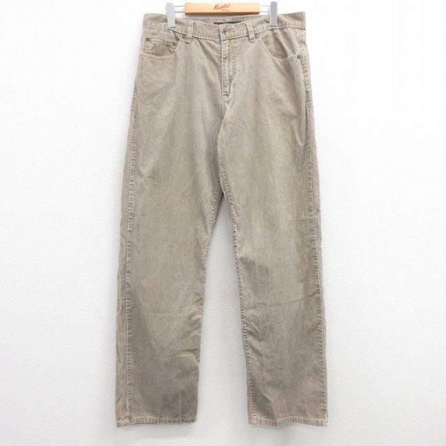 W34★古着 カルバンクライン Calvin Klein コーデュロイ パンツ メンズ コットン ベージュ系 カーキ 25feb27 中古 ボトムス ロング