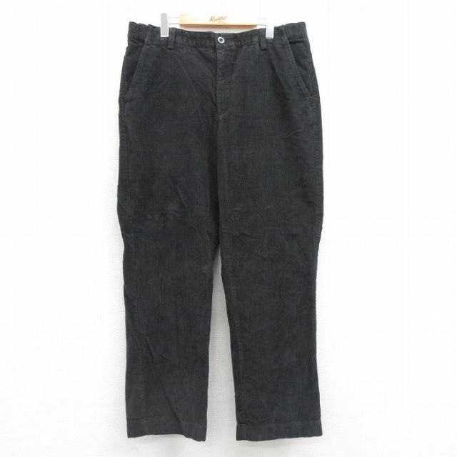 W36★古着 エルエルビーン LLBEAN コーデュロイ パンツ メンズ 00年代 00s 太畝 黒 ブラック 25feb27 中古 ボトムス ロング