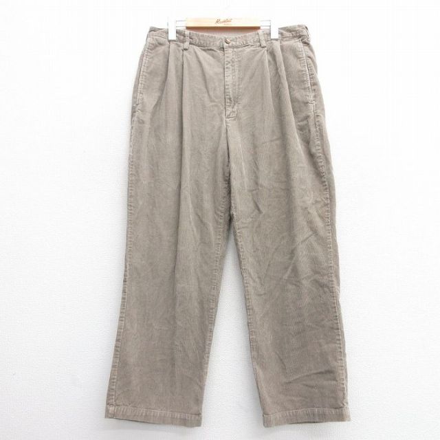 【20%OFF】W36★古着 コーデュロイ パンツ メンズ コットン ベージュ カーキ 25mar04 中古 ボトムス ロング
