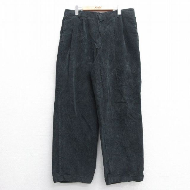 W36★古着 ドッカーズ コーデュロイ パンツ メンズ 太畝 コットン 黒 ブラック 25mar04 中古 ボトムス ロング