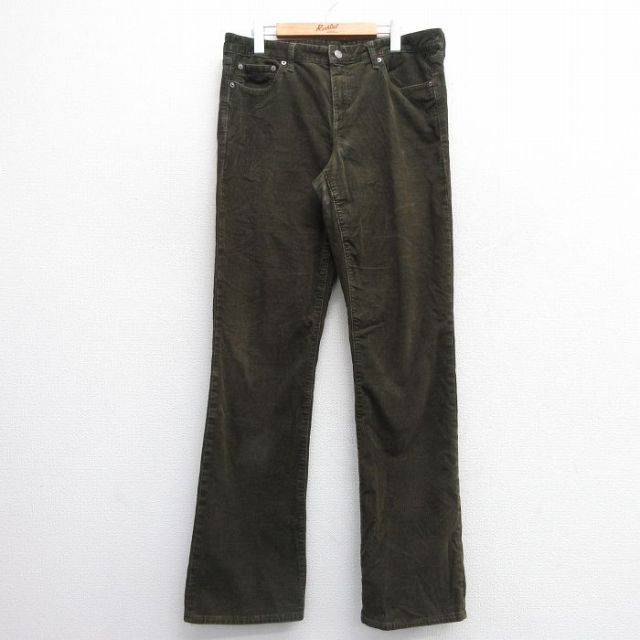 W35★古着 ギャップ GAP コーデュロイ パンツ メンズ フレア 濃緑 グリーン 25mar04 中古 ボトムス ロング
