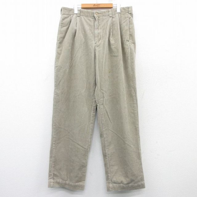 W38★古着 ティンバーランド コーデュロイ パンツ メンズ 太畝 コットン ベージュ カーキ 25mar08 中古 ボトムス ロング
