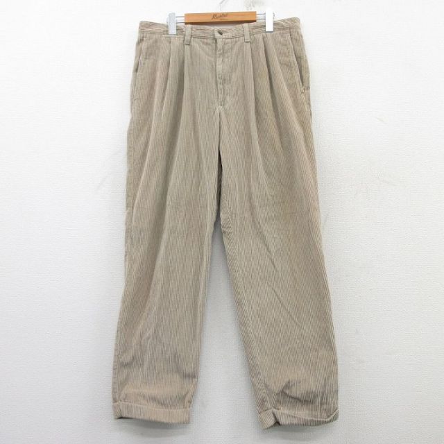 W37★古着 ドッカーズ コーデュロイ パンツ メンズ 00年代 00s 太畝 ベージュ カーキ 25mar08 中古 ボトムス ロング