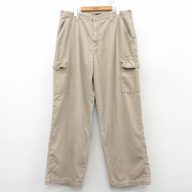 【50%OFF】W37★古着 チャップス カーゴ コーデュロイ パンツ メンズ コットン ベージュ カーキ 25mar08 中古 ボトムス ロング