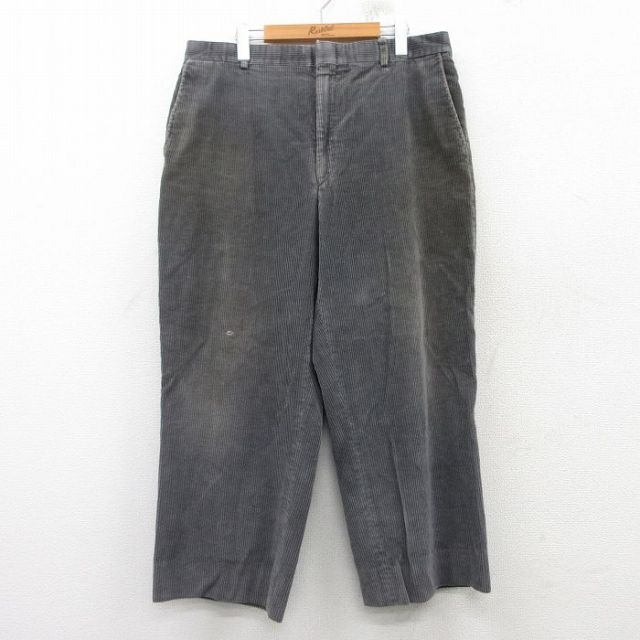 W37★古着 エルエルビーン LLBEAN コーデュロイ パンツ メンズ 80年代 80s 太畝 USA製 タロン 濃グレー 【spe】 25mar08 中古 ボトムス ロング