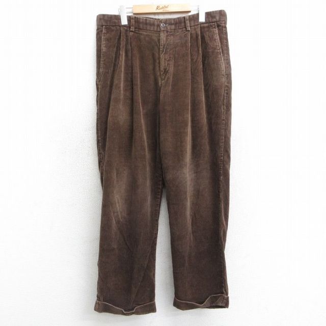 W36★古着 ドッカーズ コーデュロイ パンツ メンズ 太畝 茶 ブラウン 25mar25 中古 ボトムス ロング
