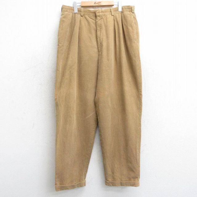 W36★古着 ラルフローレン Ralph Lauren ブランド コーデュロイ パンツ メンズ 90年代 90s 太畝 USA製 濃ベージュ カーキ 【spe】 25mar25 中古 ボトムス ロング