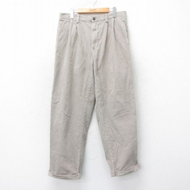 【50%OFF】W34★古着 オールドネイビー OLD NAVY コーデュロイ パンツ メンズ 00年代 00s 太畝 コットン ベージュ系 カーキ 25mar25 中古 ボトムス ロング