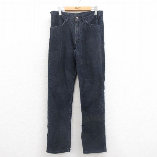 W33★古着 リーバイス Levis 519 コーデュロイ パンツ メンズ 80年代 80s USA製 タロン 紺 ネイビー 25aug29 中古 ボトムス ロング