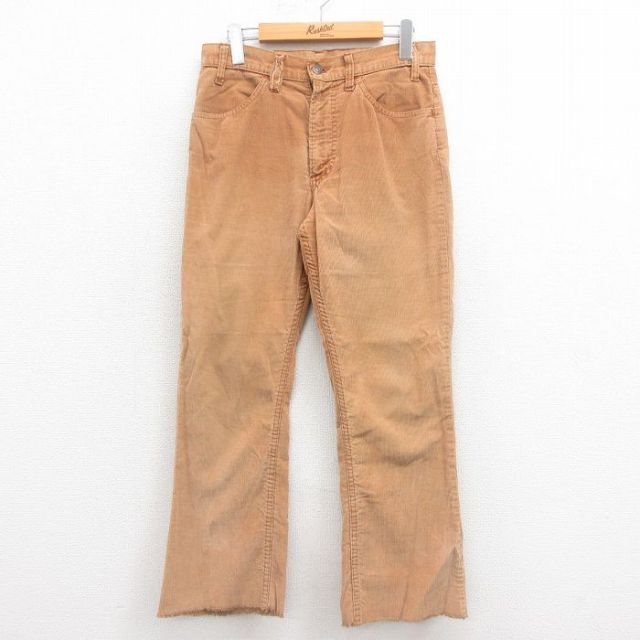 W30★古着 リーバイス Levis 646 コーデュロイ パンツ メンズ 80年代 80s ベルボトム USA製 タロン 茶 ブラウン 25aug29 中古 ボトムス ロング
