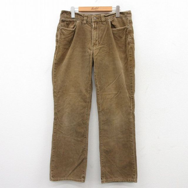 W34★古着 ラルフローレン Ralph Lauren ブランド コーデュロイ パンツ メンズ コットン 茶 ブラウン 25sep18 中古 ボトムス ロング