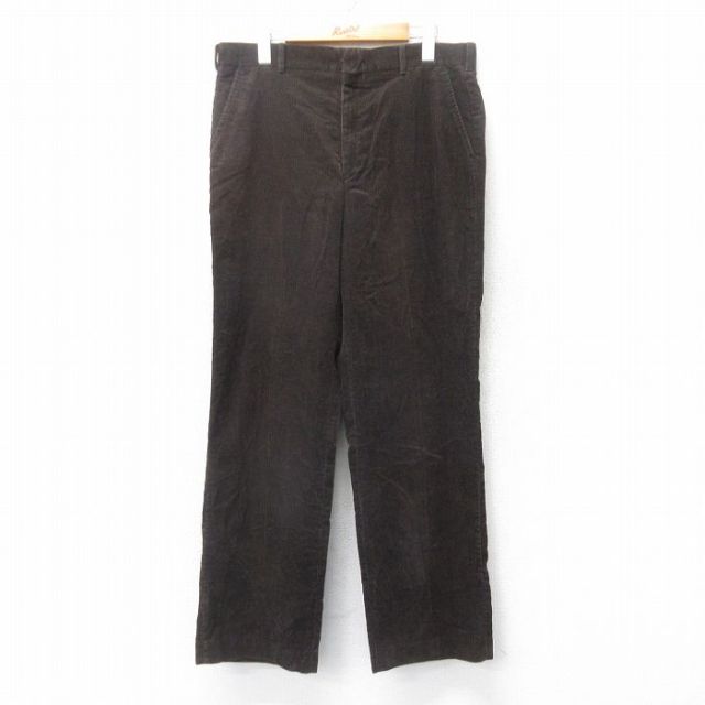 W34★古着 コーデュロイ パンツ メンズ 90年代 90s こげ茶 ブラウン 25oct03 中古 ボトムス ロング