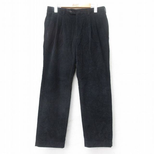 W32★古着 ラルフローレン Ralph Lauren ブランド コーデュロイ パンツ メンズ 黒 ブラック 25oct03 中古 ボトムス ロング