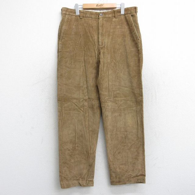 W35★古着 ブルックスブラザーズ BROOKS BROTHERS ブランド コーデュロイ パンツ メンズ 00年代 00s 太畝 茶系 ブラウン 25oct04 中古 ボトムス ロング