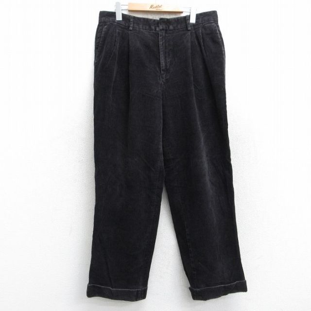 W35★古着 バナナリパブリック BANANA REPUBLIC ブランド コーデュロイ パンツ メンズ 00年代 00s 太畝 コットン 濃茶 ブラウン 25oct04 中古 ボトムス ロング