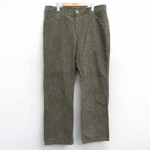 W38★古着 ディッキーズ Dickies コーデュロイ パンツ メンズ 80年代 80s タロン 濃緑 グリーン 【spe】 25oct04 中古 ボトムス ロング