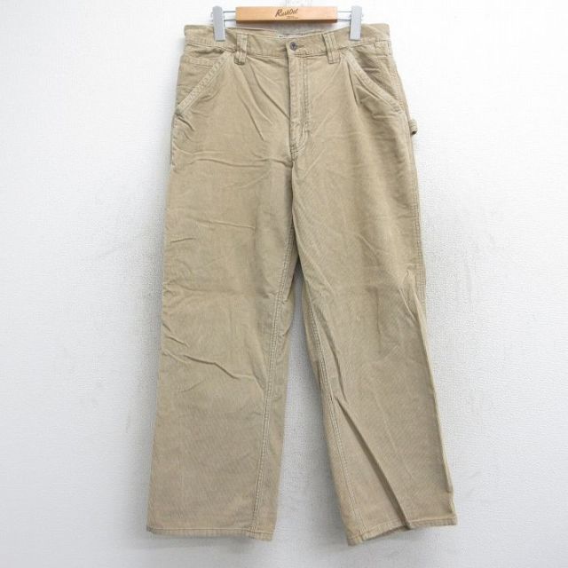 W32★古着 オールドネイビー OLD NAVY ペインター コーデュロイ パンツ メンズ コットン ベージュ カーキ 25oct04 中古 ボトムス ロング
