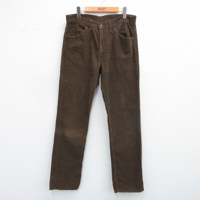 W34★古着 リーバイス Levis 519 コーデュロイ パンツ メンズ 80年代 80s タロン 濃茶 ブラウン 25oct15 中古 ボトムス ロング