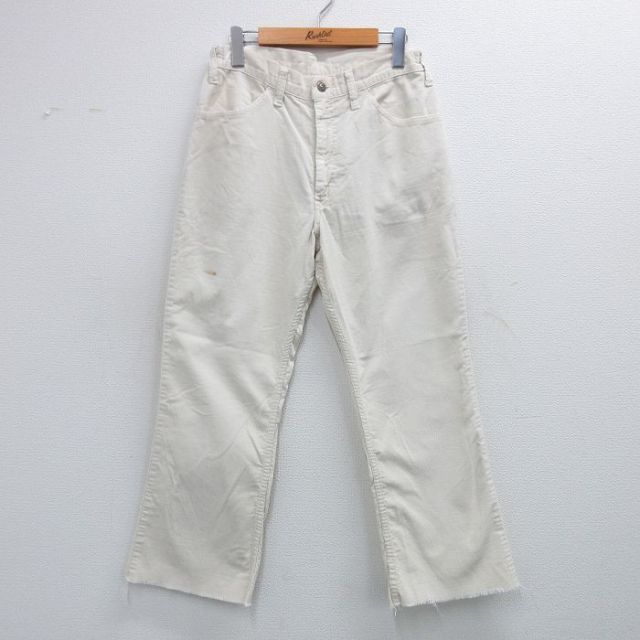W29★古着 リーバイス Levis 646 コーデュロイ パンツ メンズ 80年代 80s フレア ブーツカット タロン 白 ホワイト 【spe】 25oct16 中古 ボトムス ロング