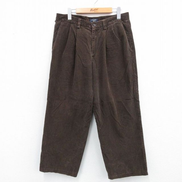 W37★古着 ドッカーズ コーデュロイ パンツ メンズ 00年代 00s コットン 濃茶 ブラウン 25oct16 中古 ボトムス ロング