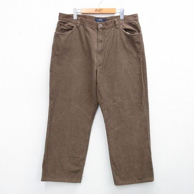 W32★古着 コーデュロイ パンツ メンズ コットン 茶系 ブラウン 25oct16 中古 ボトムス ロング