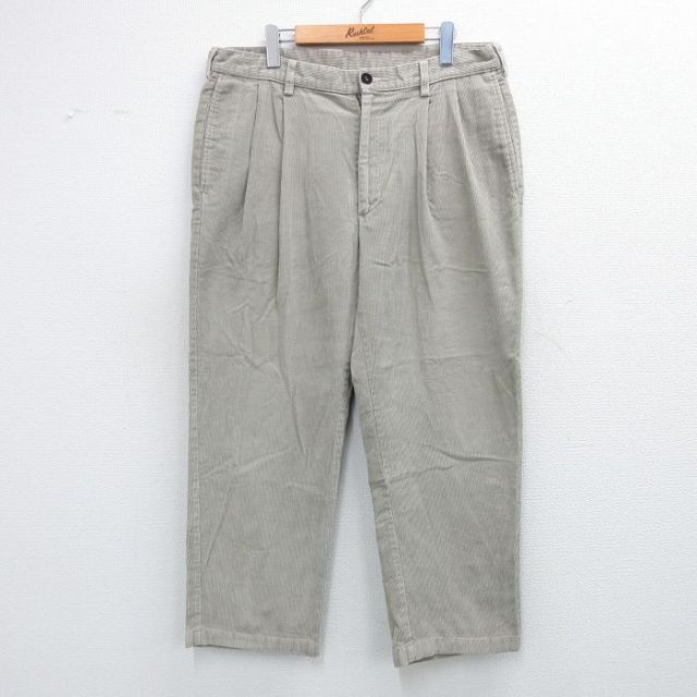 W36★古着 HAGGAR コーデュロイ パンツ メンズ 薄グレー 25oct16 中古 ボトムス ロング