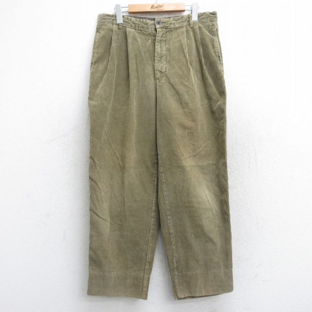 W34★古着 ギャップ GAP コーデュロイ パンツ メンズ 90年代 90s 太畝 タロン ベージュ系 カーキ 【spe】 25oct25 中古 ボトムス ロング
