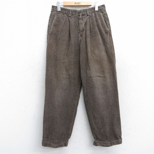 W30★古着 ドッカーズ コーデュロイ パンツ メンズ 00年代 00s コットン 茶 ブラウン 25oct31 中古 ボトムス ロング