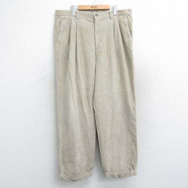 W36★古着 ギャップ GAP コーデュロイ パンツ メンズ 00年代 00s 太畝 ベージュ カーキ 25oct31 中古 ボトムス ロング