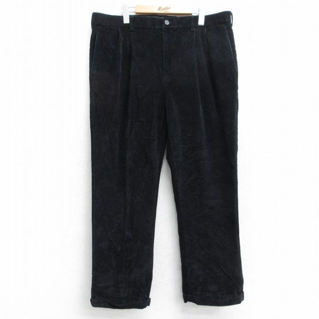 W39★古着 コーデュロイ パンツ メンズ 00年代 00s 黒 ブラック 25oct31 中古 ボトムス ロング