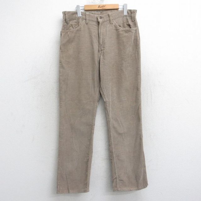 W34★古着 リーバイス Levis 519 コーデュロイ パンツ メンズ 80年代 80s タロン USA製 ベージュ【spe】 25nov20