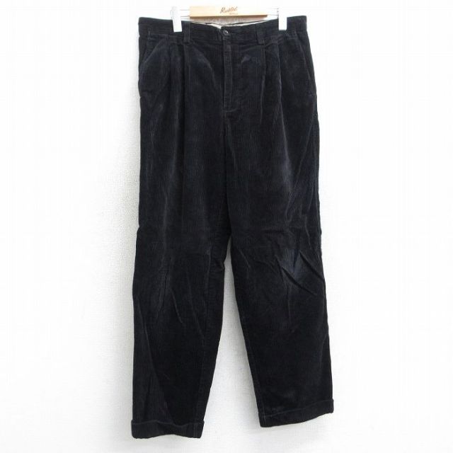 W34★古着 ギャップ GAP コーデュロイ パンツ メンズ 太畝 コットン 黒 25nov20
