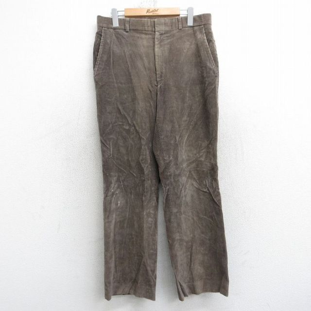 W34★古着 エルエルビーン コーデュロイ パンツ メンズ 80年代 80s USA製 タロン 茶 25nov20