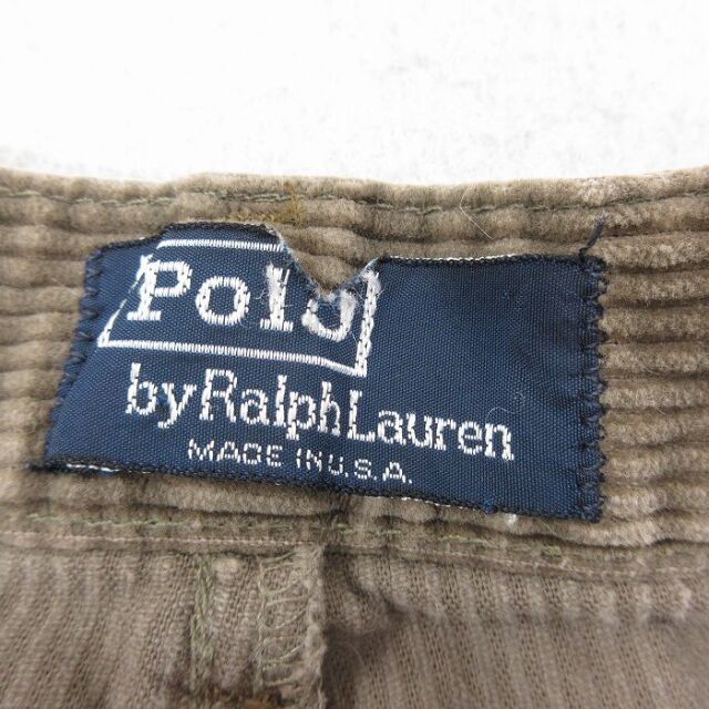 【初期タグ】Ralph Lauren コーデュロイパンツ USA製　W34 古着 90s USA製 Polo Ralph Lauren 太畝 コーデュロイ タック パンツ