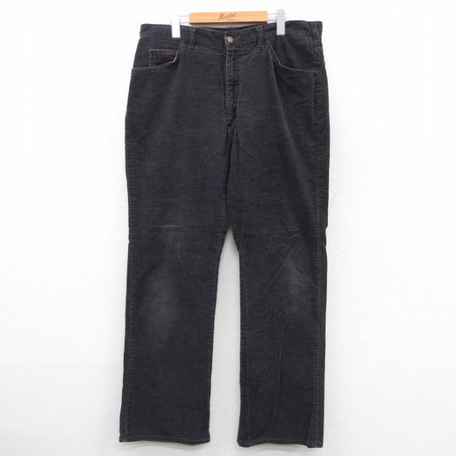 W37★古着 リー Lee コーデュロイ パンツ メンズ 90年代 90s USA製 黒 25dec20